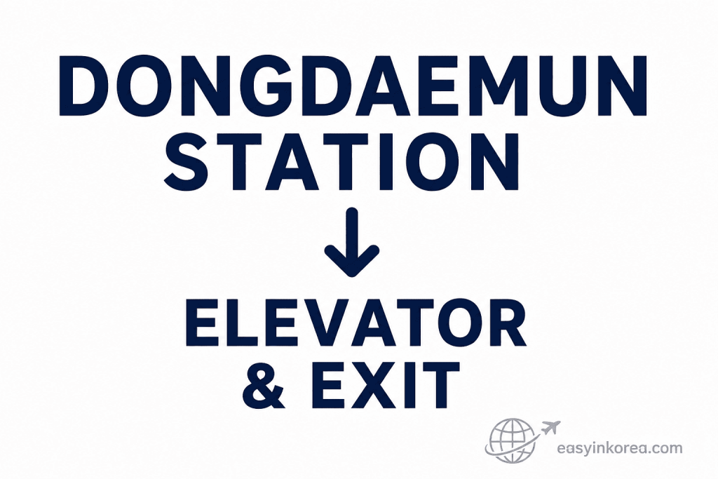 Dongdaemun Station elevator and exit guide for travelers checking an easier route with luggage in Seoul.