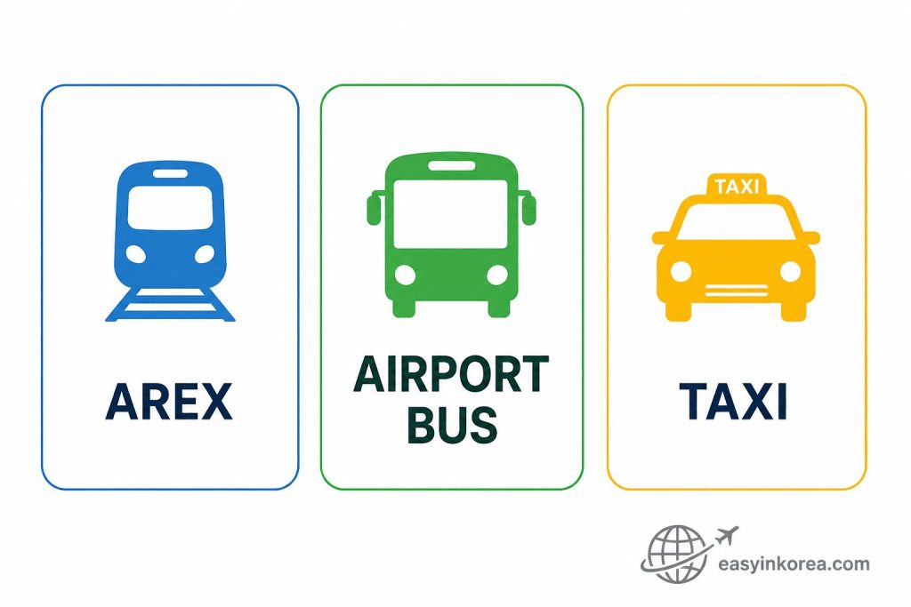 How to Get to Incheon Airport from Seoul using AREX, an airport bus, or a taxi