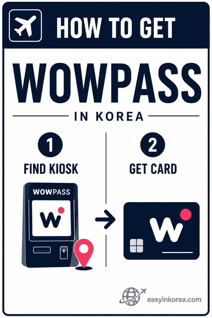 How to Get WOWPASS in Korea by finding a WOWPASS kiosk and getting the travel card