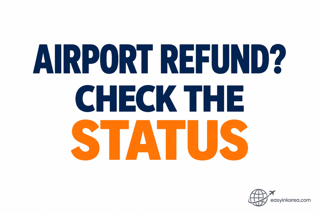 Incheon Airport Tax Refund guide telling travelers to check the refund status before starting another airport refund step.