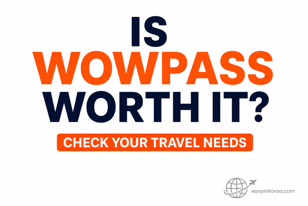 Is WOWPASS Worth It graphic telling Korea travelers to check their travel needs before deciding