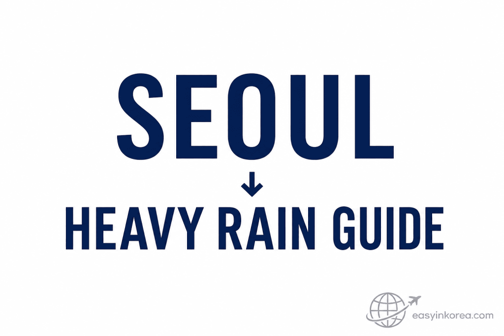 Seoul heavy rain travel guide featured image showing Seoul Heavy Rain Guide text