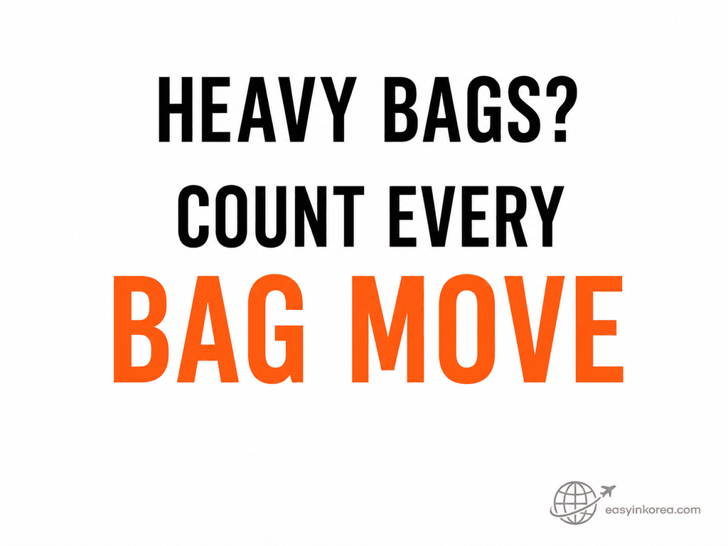 Dongdaemun to Incheon Airport with Heavy Luggage decision image telling travelers to count every physical bag move