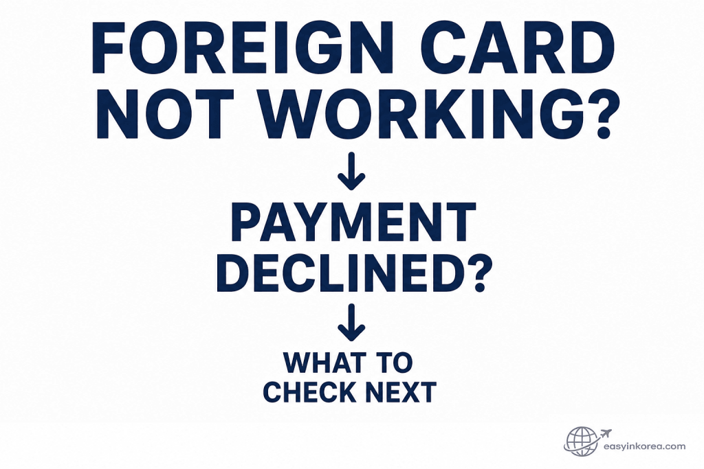 Foreign Card Not Working in Korea payment declined guide showing what to check next