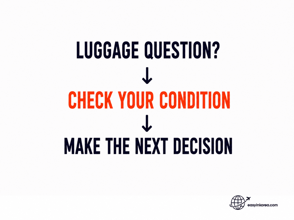 Heavy luggage in Seoul FAQ decision guide for checking travel conditions before choosing the next luggage option