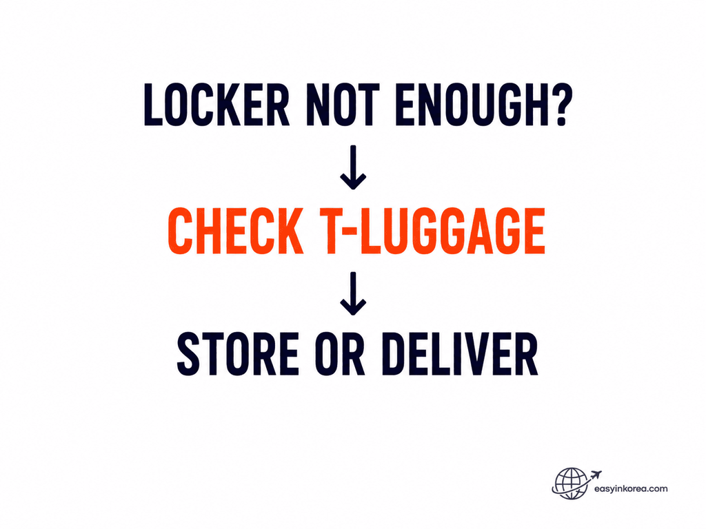 Heavy luggage in Seoul T-Luggage decision for storage or same-day luggage delivery