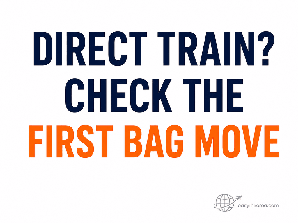 Hongdae to Incheon Airport with heavy luggage by checking the first bag movement before taking AREX