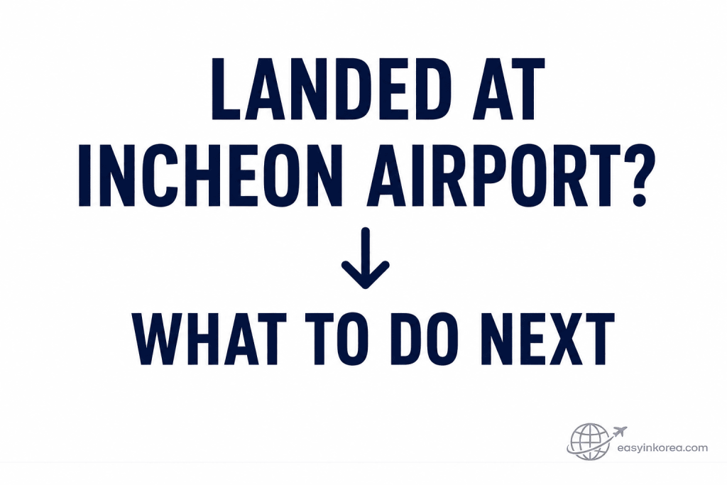 Incheon Airport Arrival Guide showing what to do next after landing at Incheon International Airport