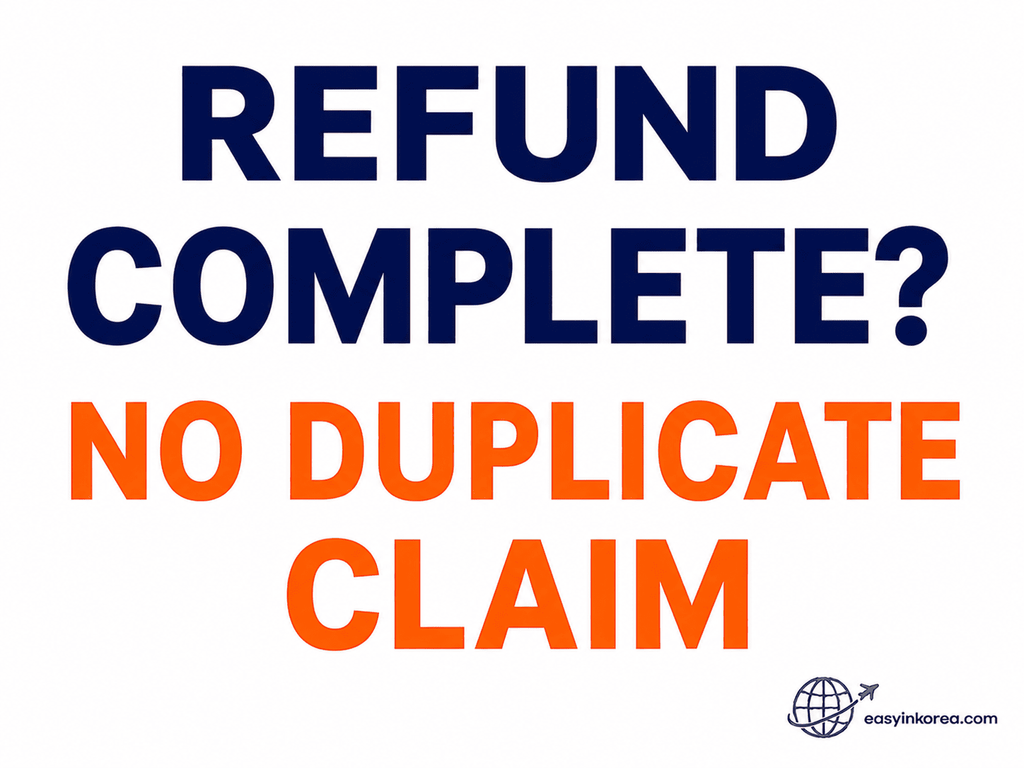Korea Immediate Tax Refund airport decision after a completed checkout refund