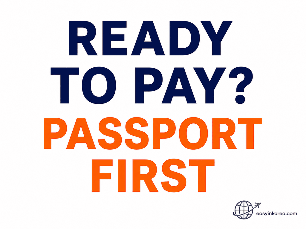 Korea Immediate Tax Refund passport verification before payment