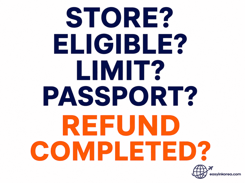 Korea Immediate Tax Refund quick decision checklist for completed refund
