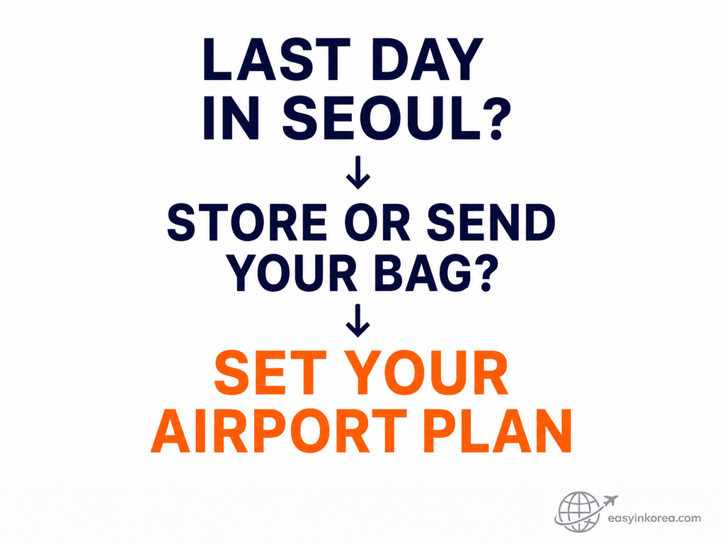 Decision guide for luggage storage before Incheon Airport based on a traveler's last day in Seoul