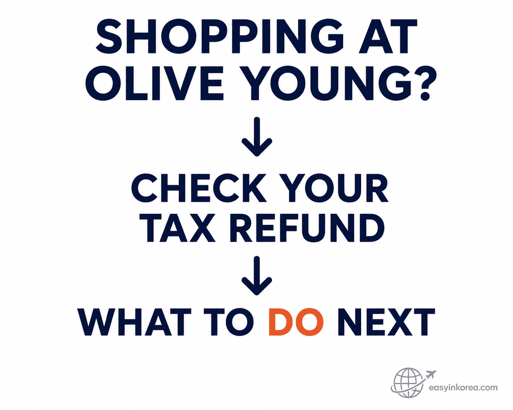 Olive Young tax refund decision guide showing travelers to check whether the refund was handled at checkout