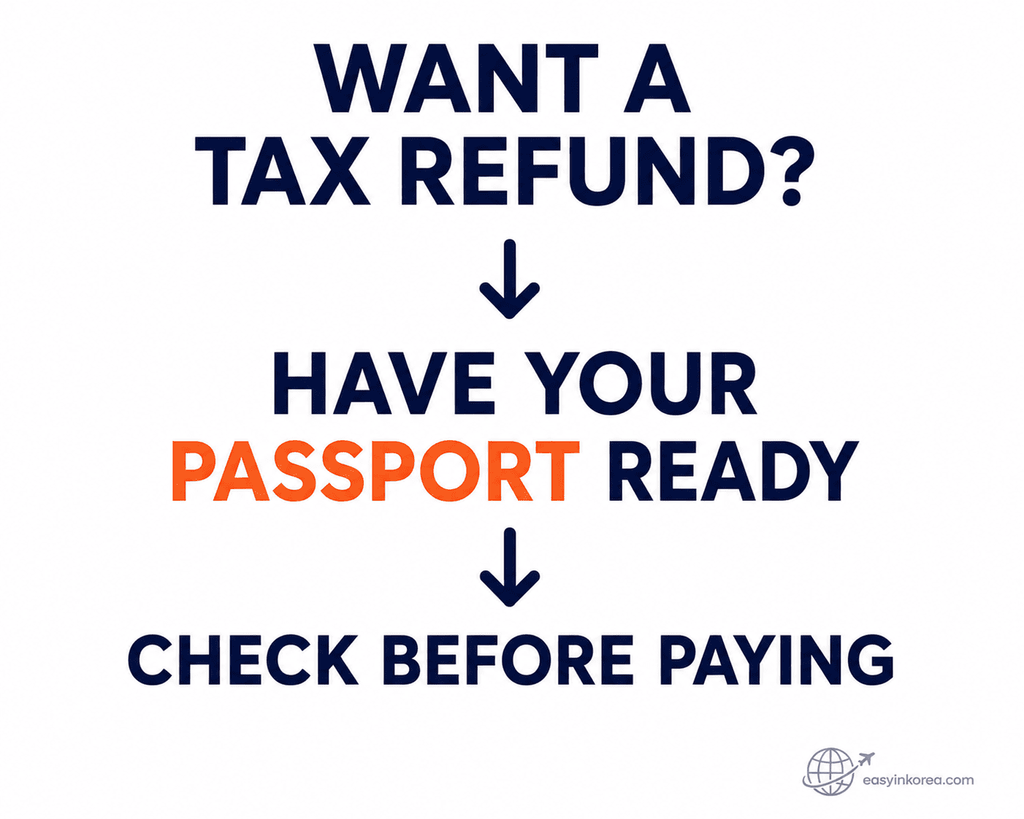 Olive Young tax refund passport check before checkout