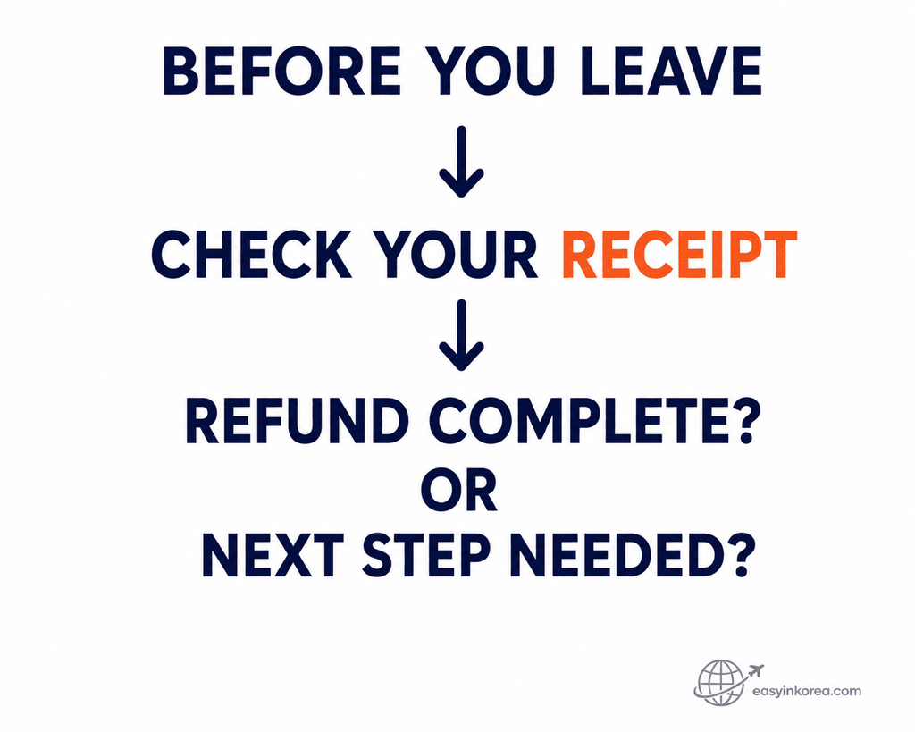Olive Young tax refund receipt check for confirming whether another refund step is needed
