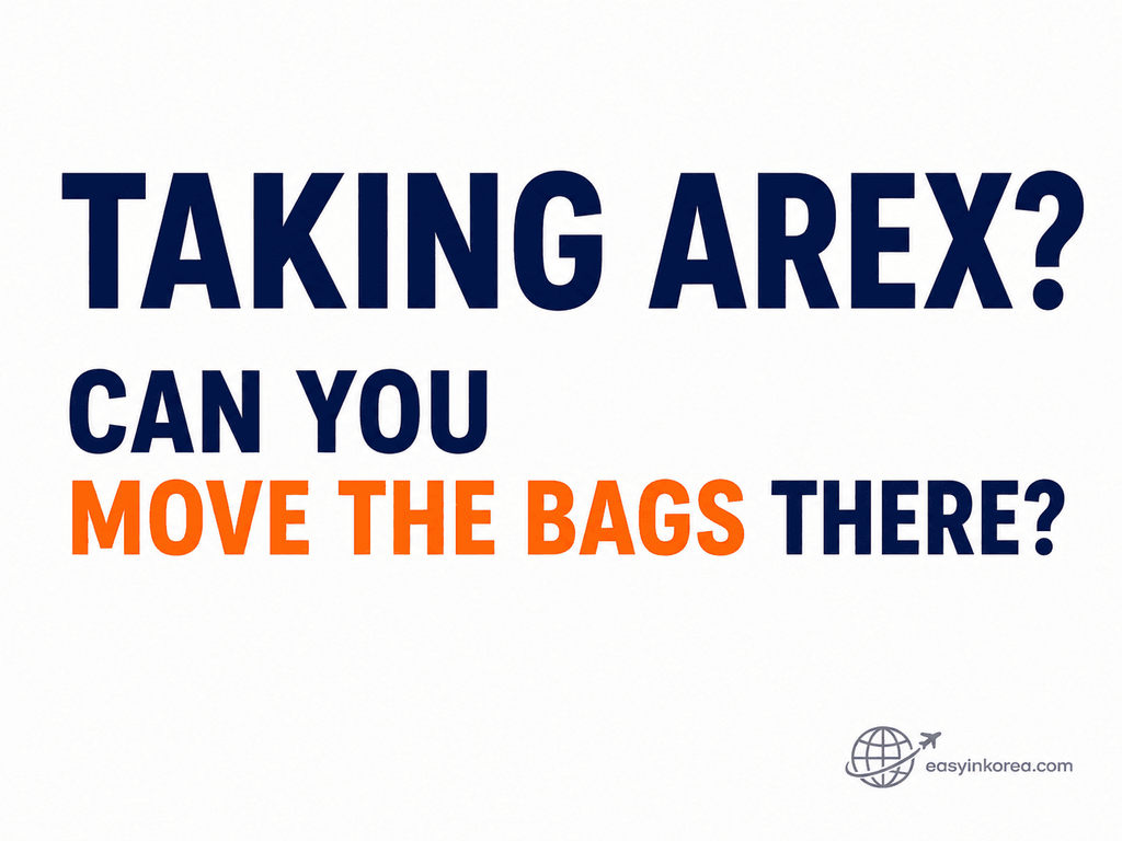 Seoul Station to Incheon Airport with heavy luggage AREX decision about moving bags through the station