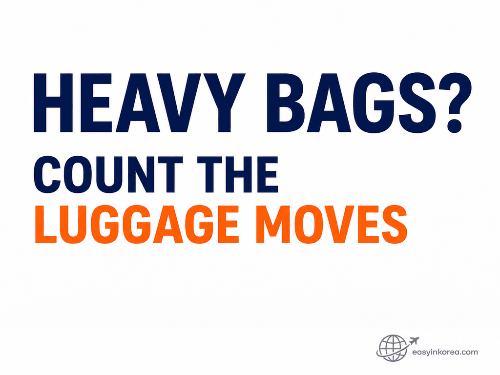 Seoul Station to Incheon Airport with heavy luggage showing why travelers should count luggage moves before choosing transport