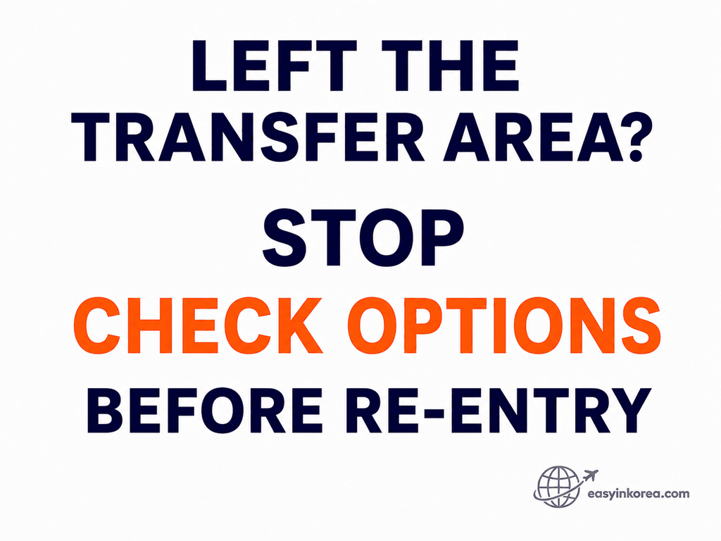 Seoul Subway Transfer recovery image showing travelers to stop and check re-entry options after leaving the transfer area