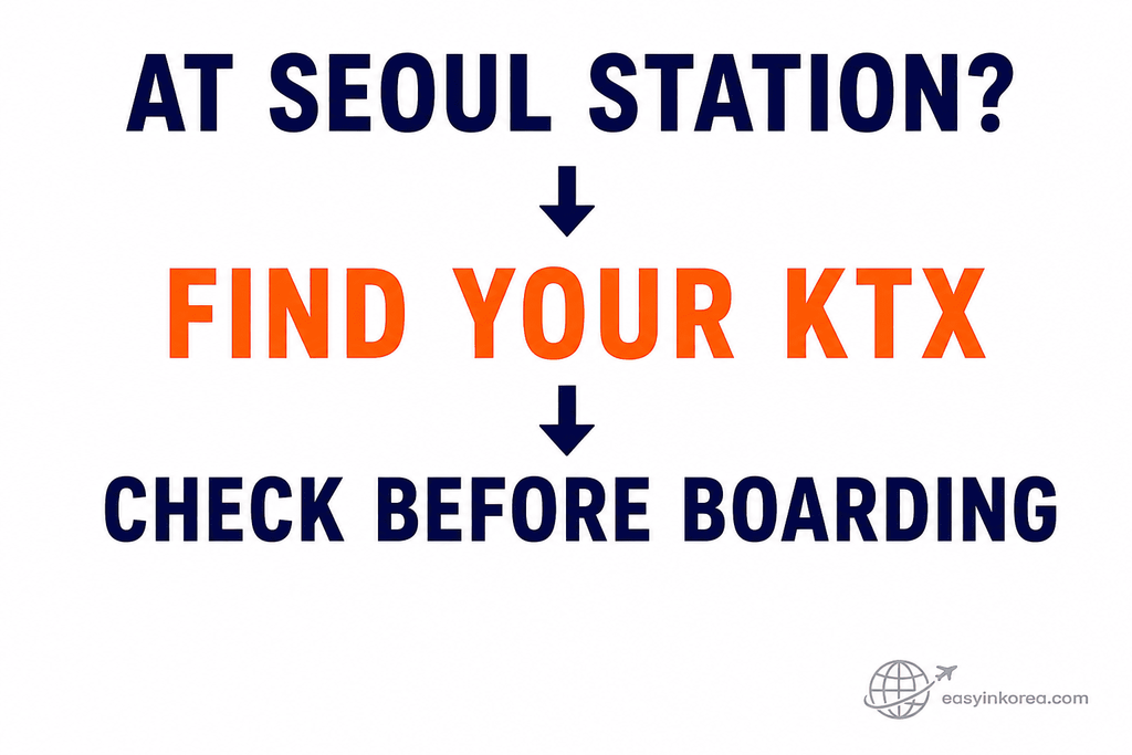 Seoul to Busan KTX train check at Seoul Station before boarding the correct departure