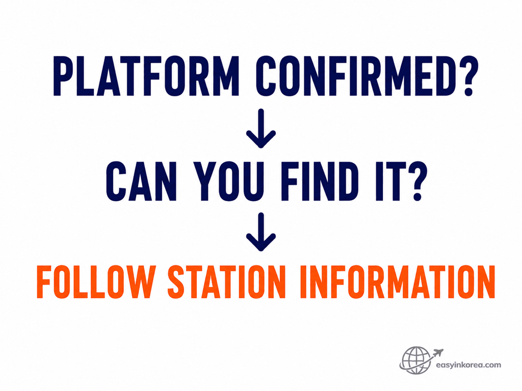 Seoul Station KTX platform navigation using current station information