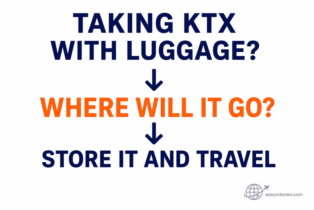 Taking KTX With Luggage in Korea guide for deciding where to store bags during a KTX journey