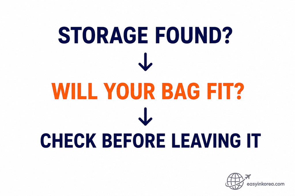 KTX luggage storage fit check for a suitcase before leaving the bag onboard