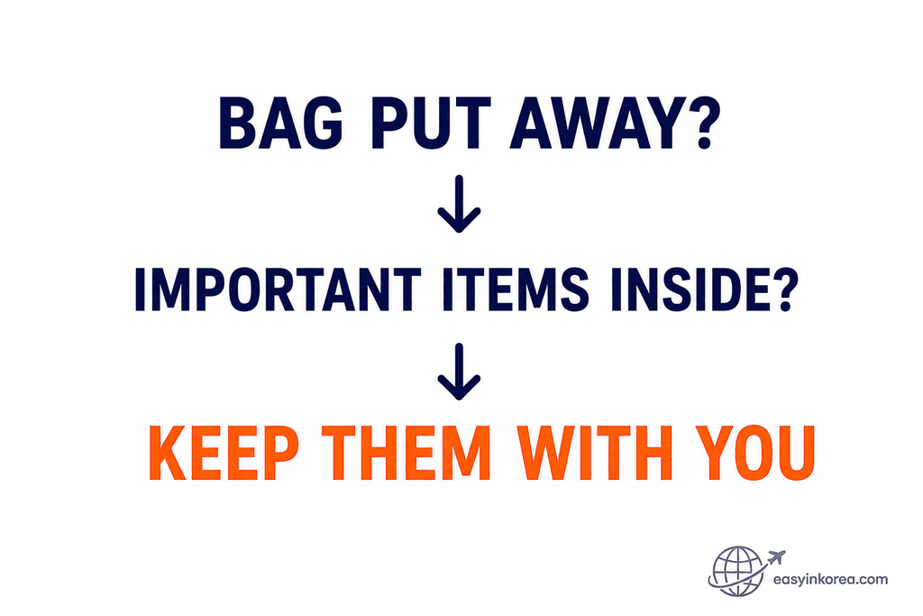 KTX luggage important items check before leaving a suitcase in onboard storage