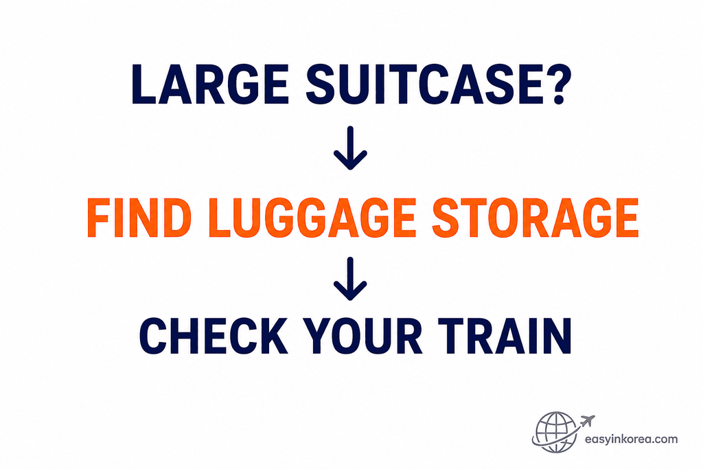 KTX luggage storage check for a large suitcase before choosing an onboard storage area