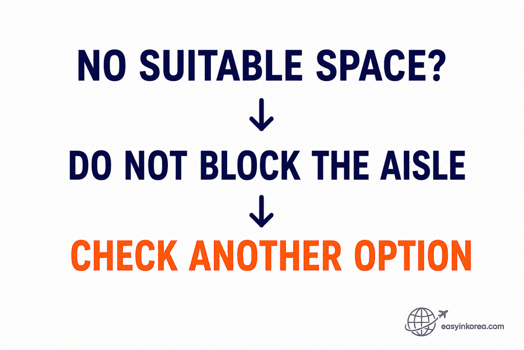 KTX luggage storage recovery check when no suitable space is available onboard