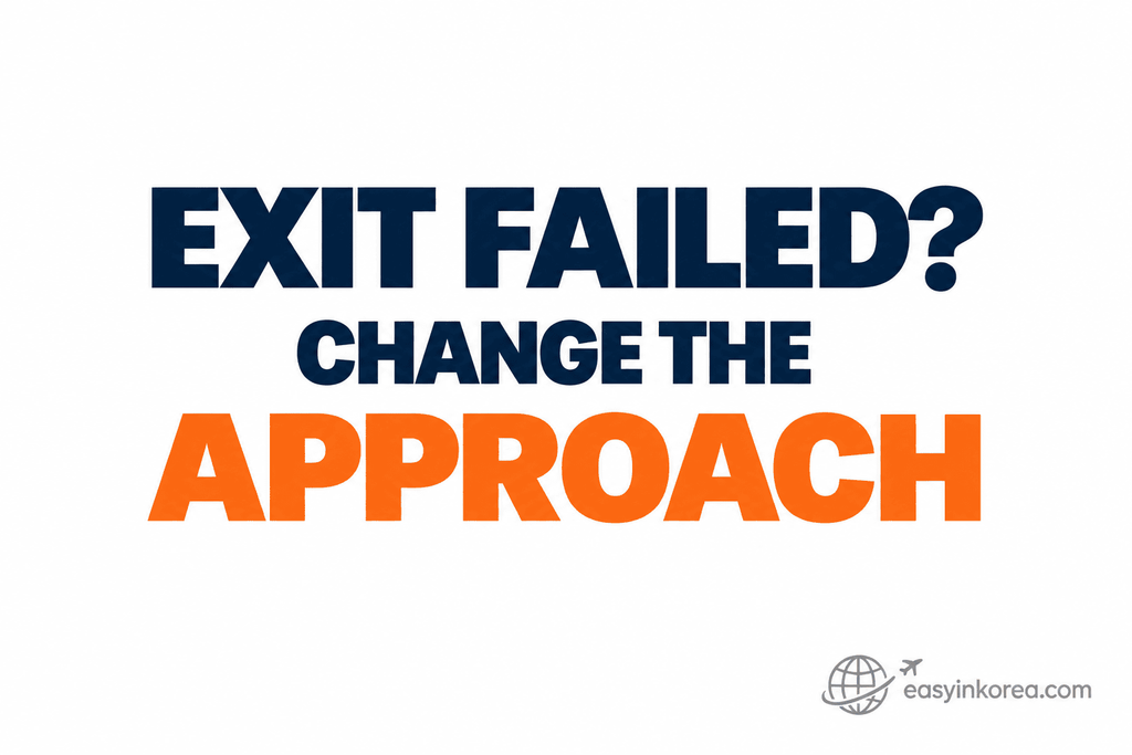 Correct subway exit in Seoul image telling travelers to change the approach when the planned exit is closed, difficult, or unsuitable