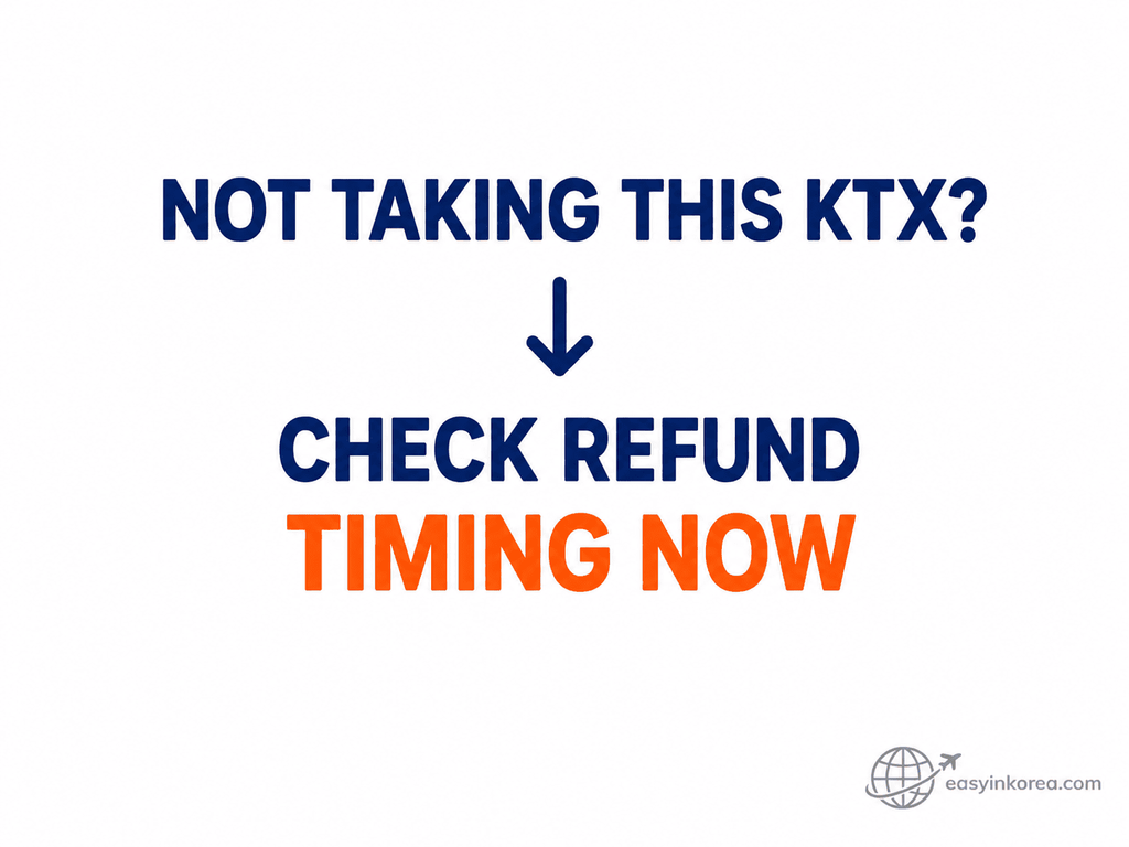 KTX refund timing decision showing travelers to check when they cancel before requesting a refund