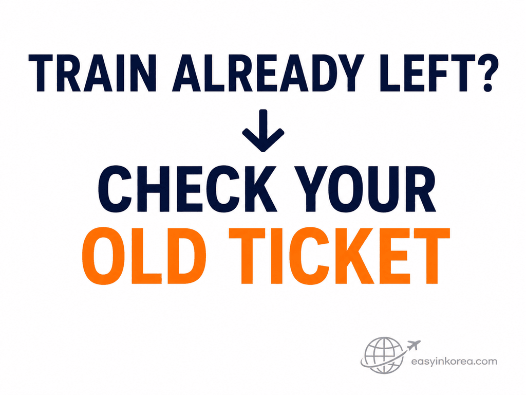 KTX train already left decision guide telling travelers to check the old ticket before taking another train