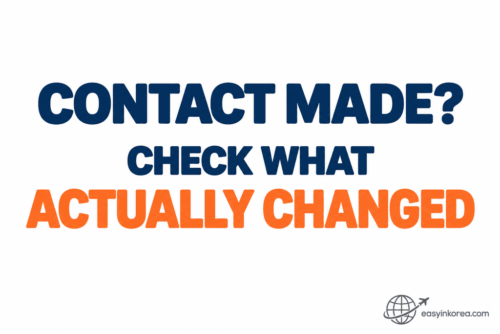 Traveler with a problem in Korea checking whether a contact, complaint, or referral actually changed the travel outcome