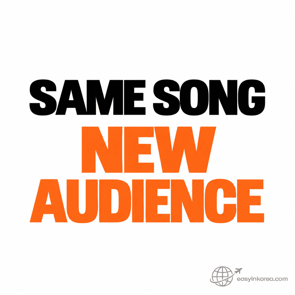 RESCENE story image showing LOVE ATTACK as the same 2024 song reaching a much larger new audience during the group's 2026 rediscovery