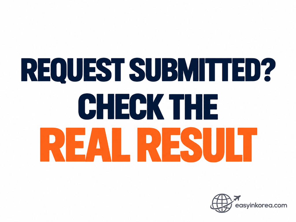 Shopping problems in Korea guide telling travelers to check the real result after submitting a refund, payment correction or complaint request.