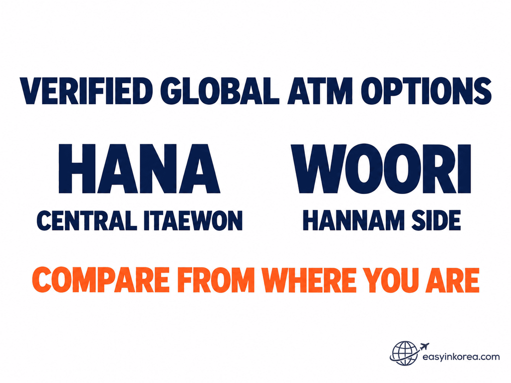 ATM in Itaewon verified Global ATM options for foreign cards in central Itaewon and Hannam