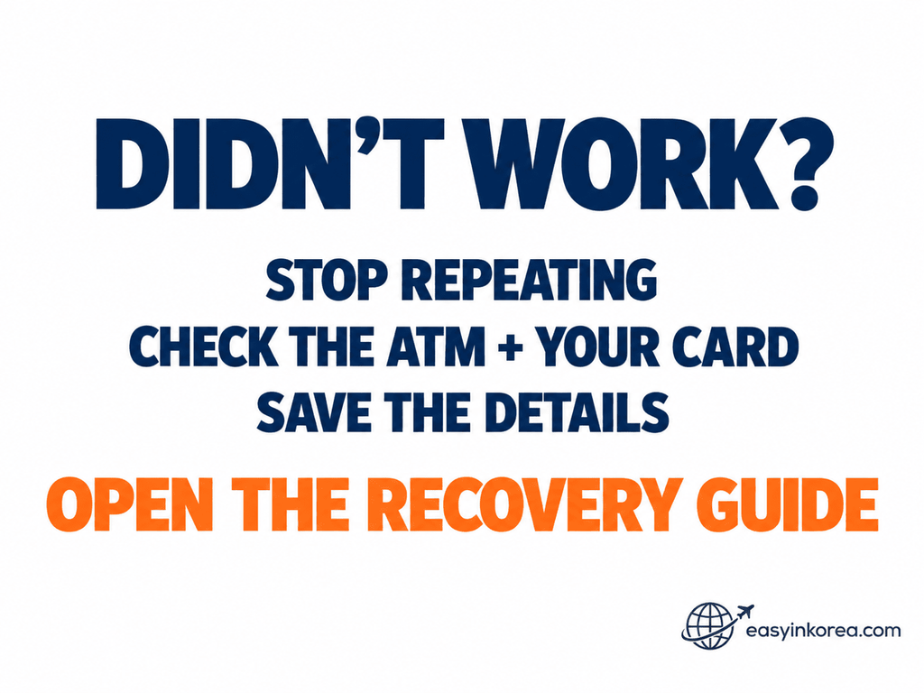 ATM in Myeongdong recovery steps when a foreign card withdrawal does not work