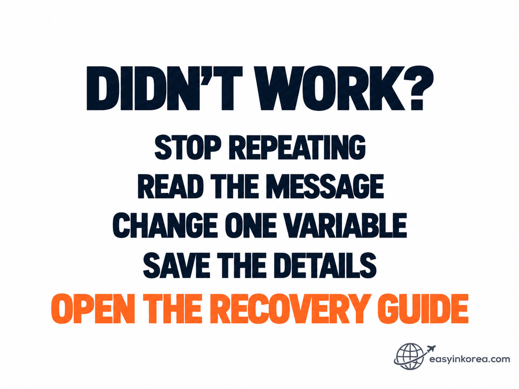 ATM in Seongsu recovery steps when a foreign card withdrawal does not work